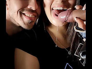 Wife with cum mouth kisses her husband like Luana